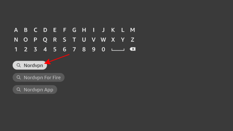 fire stick search for nordvpn