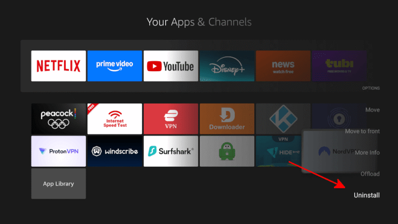 fire stick uninstall nordvpn