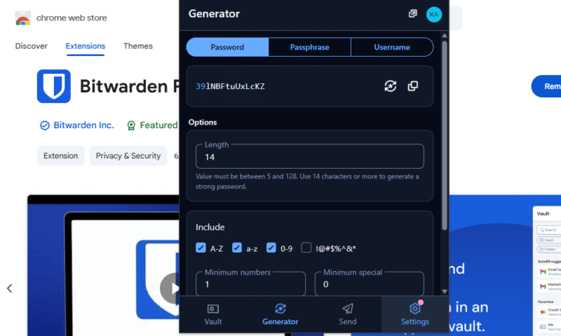 free pm bitwarden generator