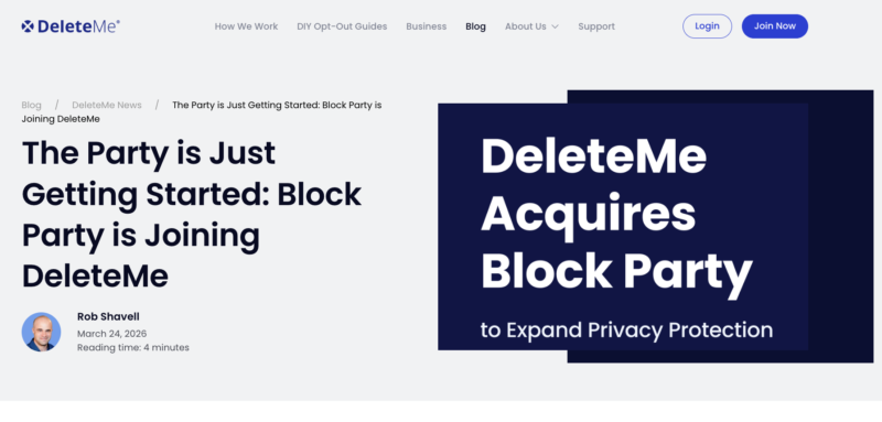 DeleteMe-Acquires-Block-Party deleteme acquires block party