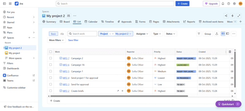 Jira Interface