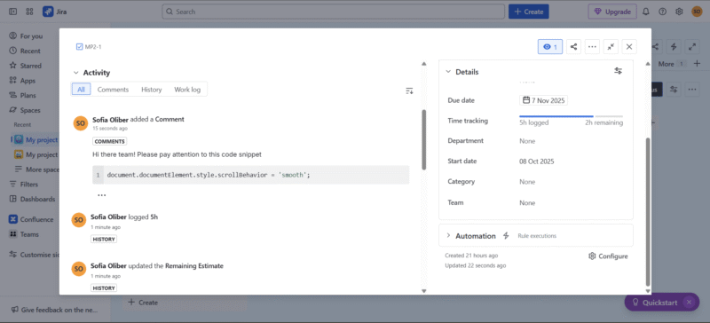 Jira communication
