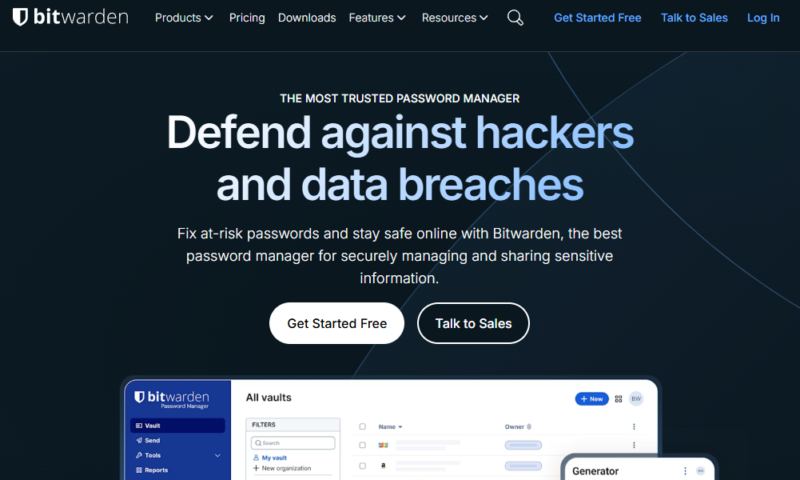 bitwarden website