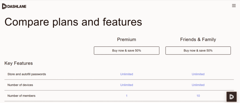 dashlane pricing