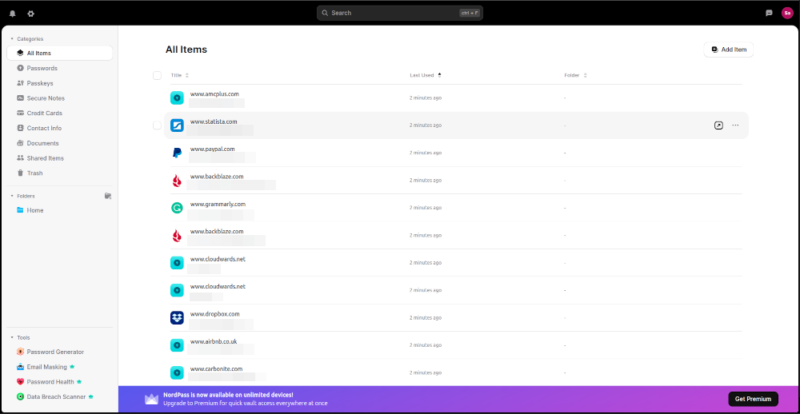 nordpass web app