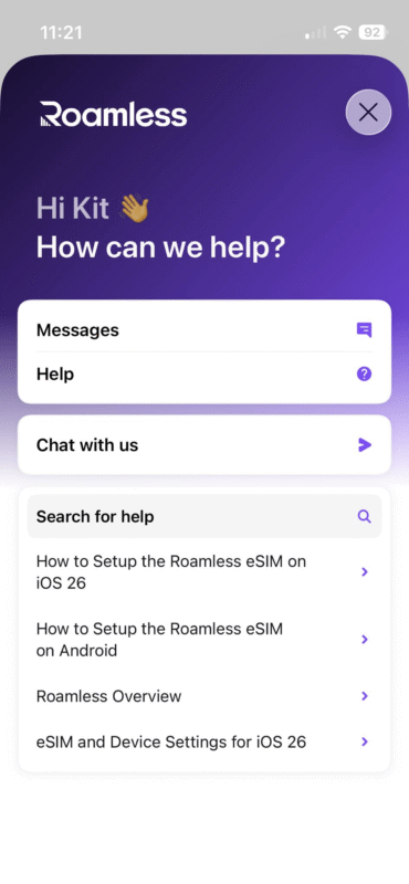 roamless support
