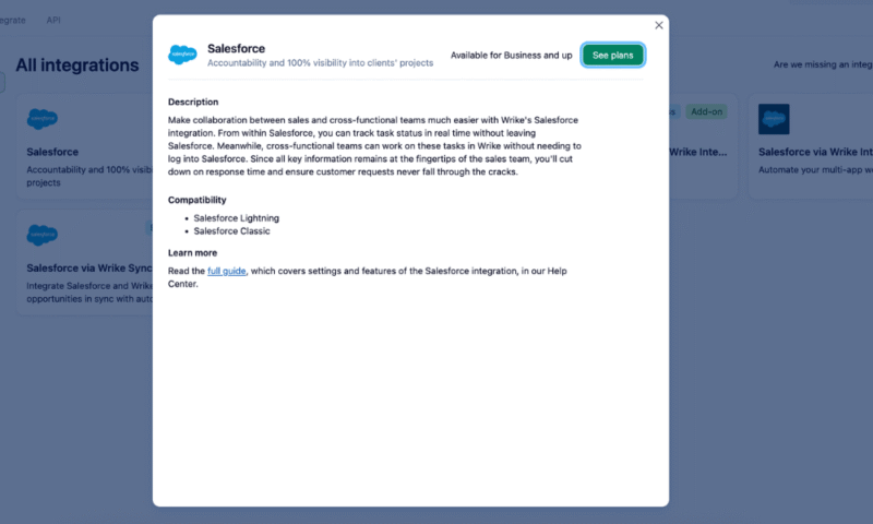 wrike salesforce integration