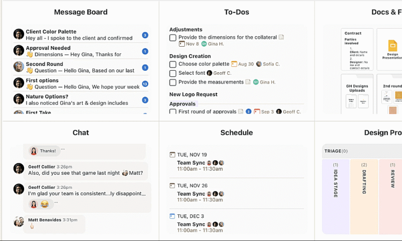 basecamp task management features