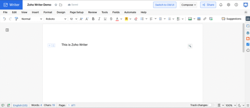 zoho writer