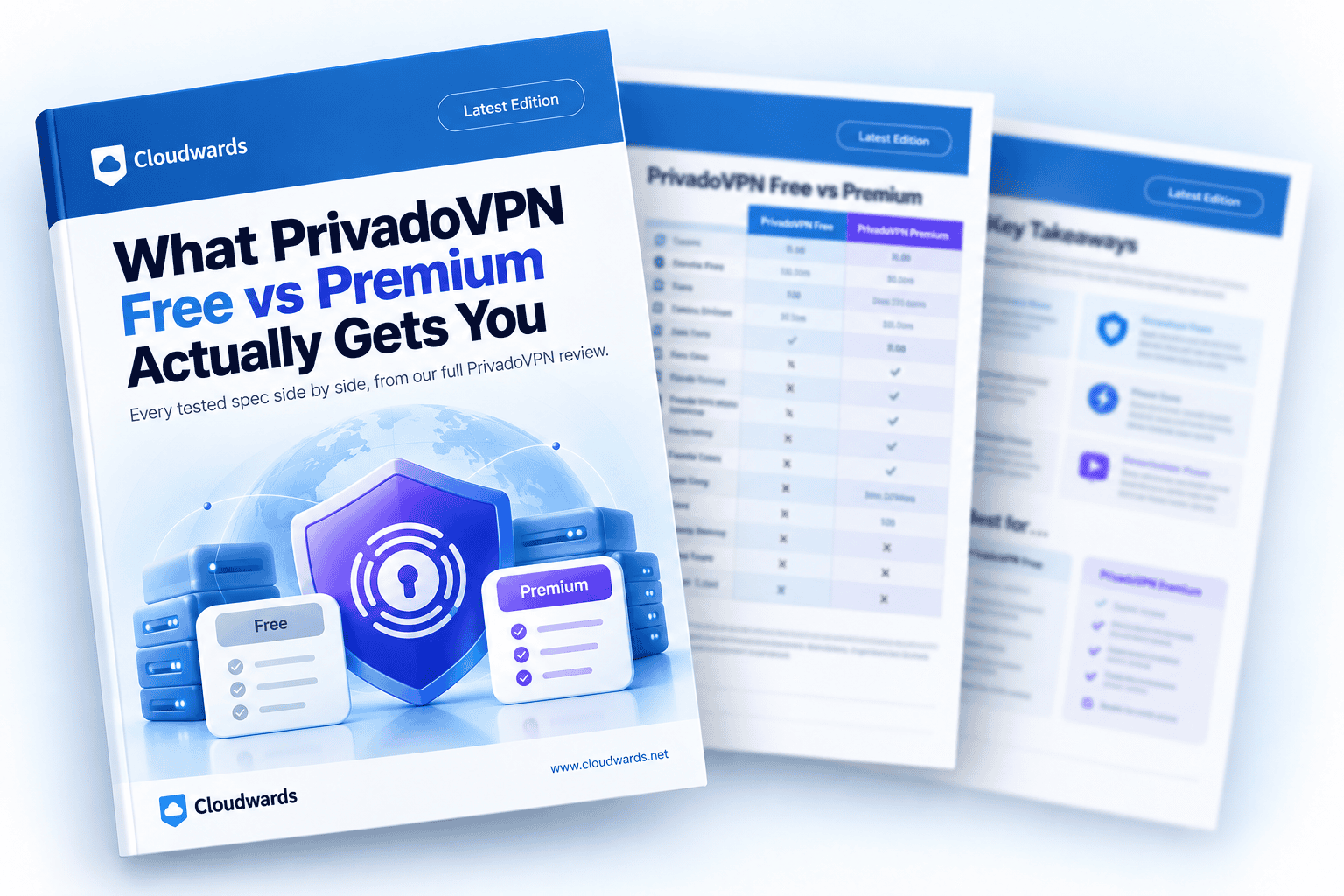 PrivadoVPN Free vs Premium comparison chart preview