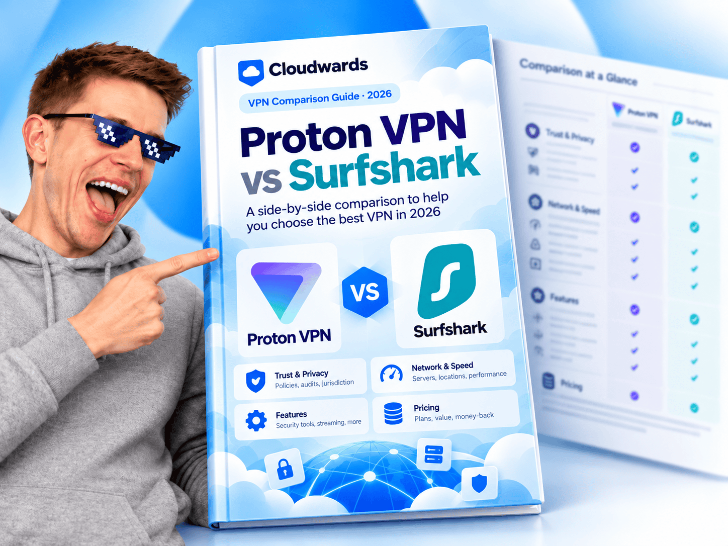 Proton VPN vs Surfshark comparison chart preview